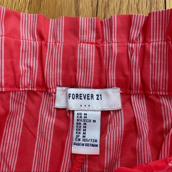 Forever 21 Pink Striped Paperbag Shorts - Picture 2 of 4